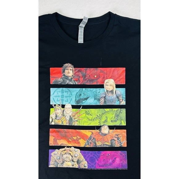 Next Level Apparel Other - How to Train Your Dragon The Hidden World Character Bars Black T-Shirt Mens 2XL